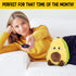 Happy Fuel Avocado Heating Pad 1.5lbs, Unscented Microwavable Plush Pillow for Women & Kids - Kawaii Hot & Cold Toy