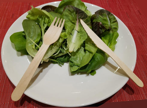 Gmark Disposable Wooden Cutlery Set, 200pcs - 80 Forks, 80 Spoons, 40 Knives, Biodegradable