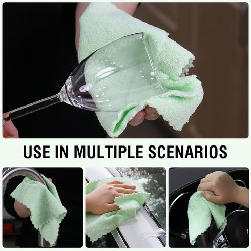 Microfiber Cleaning Cloths Roll (11.8" x 11.8") Ultra Absorbent, Lint Free, Quick Dry Tear Away Towels for Home (Green)