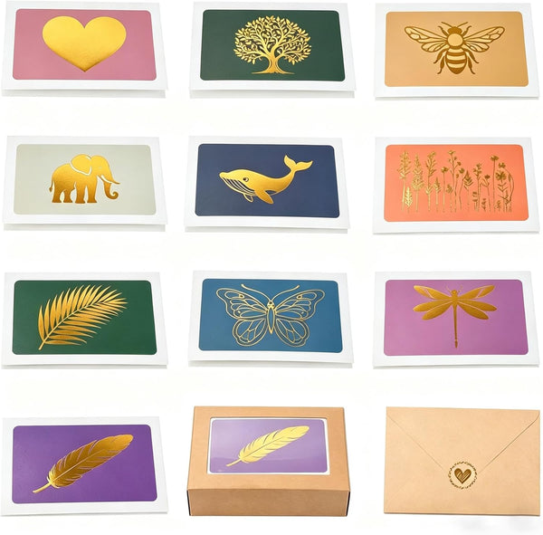 KESLOT Blank Note Cards 30 Pack All Occasion Assorted Greeting Cards, 10 Gold