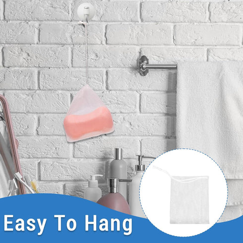 20 PCS Exfoliating Mesh Soap Saver Pouch Bags with Drawstring for Bath & Shower, Handmade Soap Bubble Net