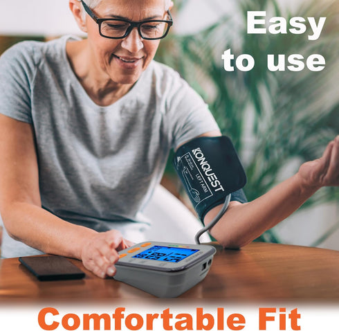 Konquest KBP-2704A Automatic Blood Pressure Monitor - Large Adjustable Cuff, Backlit Display, Irregular Heartbeat