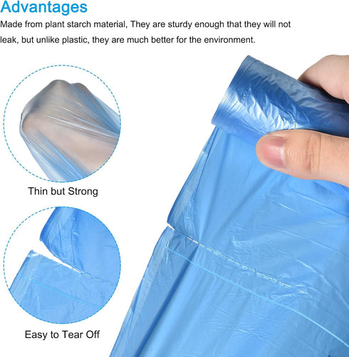 MECCANIXITY 4-6 Gallon Blue Small Trash Bags, 60 Counts / 3 Rolls for Kitchen, Office, Bathroom