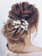 Unicra Silver Crystal Flower Bride Wedding Hair Pins, Bridal Hair Accessories for Women and Girls (Pack of 3)