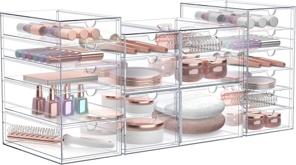Sorbus Makeup Organizer with 18 Drawers, Acrylic Drawer Organizer for Makeup, Office, Art Supplies, Jewelry Storage