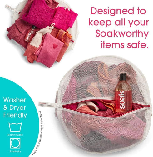 SoakBox Eco Wash Bag Set & Soak Laundry Soap, 90 mL Eco-Friendly Soap & 16 Inch 100% Recycled RPET Bag (Yuzu)