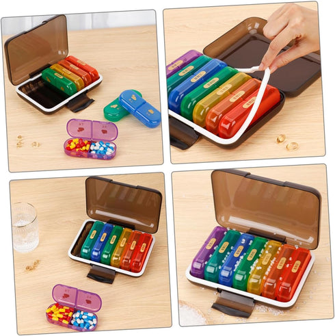 Portable Weekly Pill Organizer Travel Case Compact Outdoor Medicine Holder for Daily Use Lightweight Design