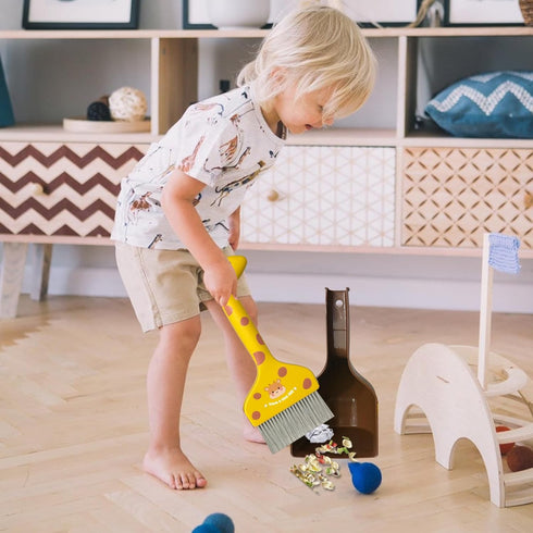 Set Set Mini Broom and Dustpan Cartoon Small Broom with Dustpan Combo Cute Cleaning Kit for Home Office Floor (Brown)