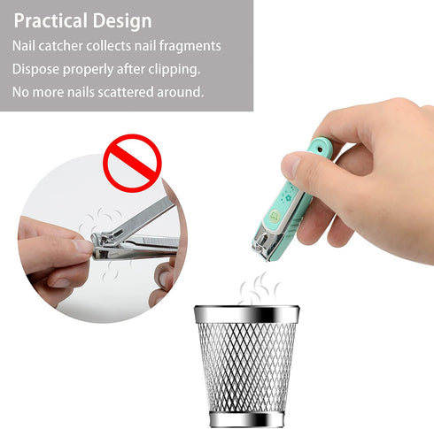 PAFASON Nail Clipper Set with Nail Catcher & Czech Float Glass Nail File, Super Sharp for Men & Women