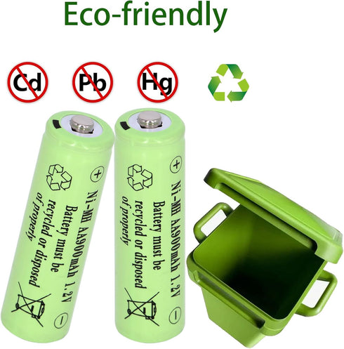 16 Packs AA 900mAh 1.2V Ni-MH Solar Rechargeable Batteries for Garden Landscaping, Outdoor Solar Lights, Remotes