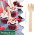 200pcs 4 inch Mini Wooden Forks, Biodegradable Compostable Birchwood, Food Grade Disposable Spoons Disposable Wooden Cutlery for Parties, Weddings, Camping. by AQSXO