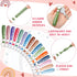 Hillban 32 Pcs Rainbow Cosmetic Bag, Inspirational Canvas Makeup Bags with 16 Quote Keychains for Women