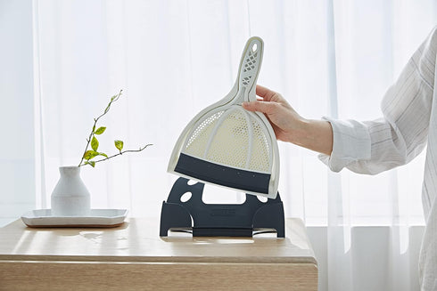 Broombi Silicone Handheld Brush & Dustpan Set, Ideal for Pet Hair Removal, Smooth Surface Squeegee Sweeper