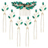inSowni 7 Pieces Vintage Bridal Wedding Glitter Emerald Green Rhinestone Hair Side Combs and U-shaped Hair Pins