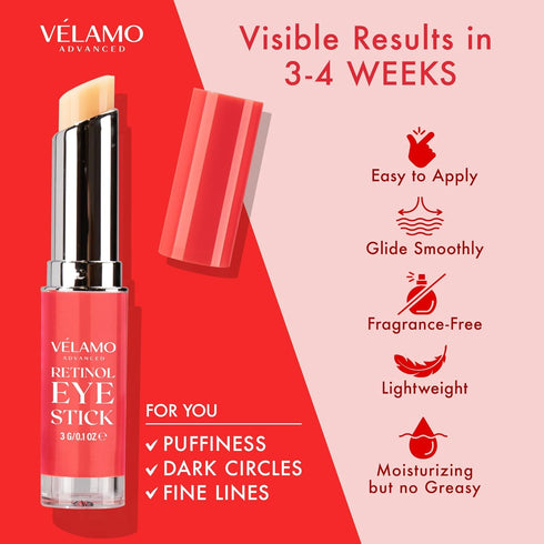 Retinol Eye Stick & Cream, Under Eye Anti Aging Cream, Brightening Eye Balm Reduces Fine Lines & Dark Circles
