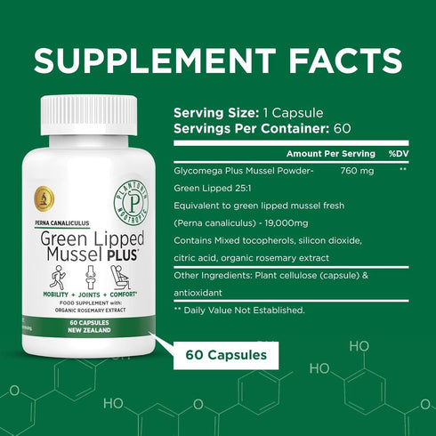 New Zealand Green Lipped Mussel for Humans - 19,000mg Serving - Dried Freeze Perna Canaliculus with Omega 3 - 60