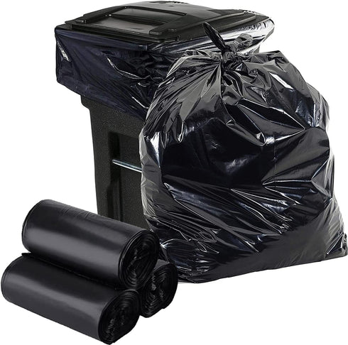 33 Gallon Heavy Duty Black Trash Bags, Upgraded Large Can Liners, 60 Count, 32"x39" Inch