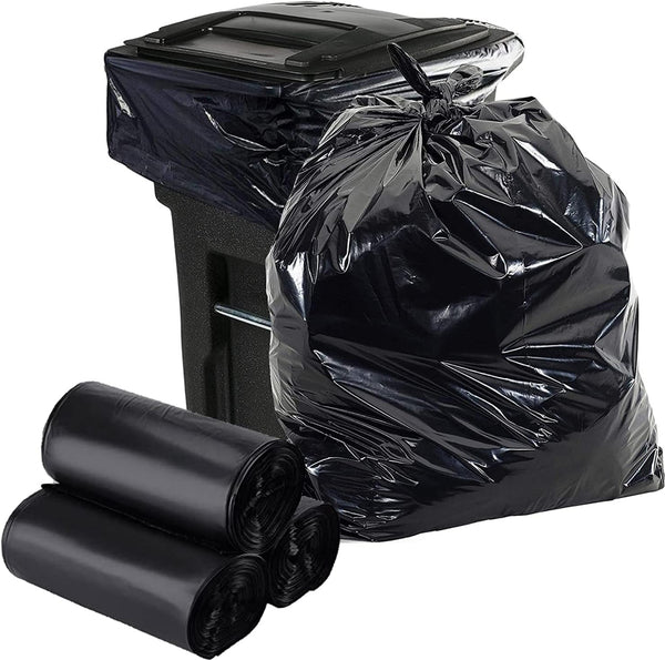 33 Gallon Heavy Duty Black Trash Bags, Upgraded Large Can Liners, 60 Count, 32"x39" Inch
