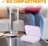 IDEANATEGRATE 7-Day 6 Travel Pill Organizer Portable Weekly Medicine Case Compartments Compact Plastic Holder