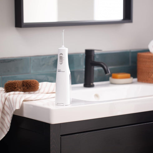 Waterpik Cordless Water Flosser, Battery Operated & Portable for Travel & Home, ADA Accepted, White WF-02