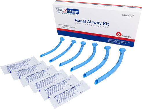 LINE2design Nasal Airway Kit-6 Medical Nasopharyngeal Management Trauma Airways - First Aid