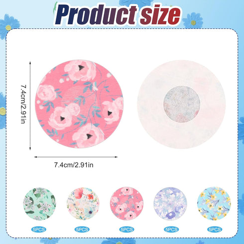 25pcs Sensor Covers for Libre 2/3, Waterproof Adhesive Patches CGM Tape Floral Pattern Monitor Patch Sweatproof Sensor Stickers Overpatch Compatible with Libre (5 Styles)