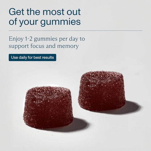 FOCL Lions Mane Mushroom Gummies - Vegan Supplement for Brain Function, Focus, Memory, Energy, Immune Boost