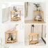 2-in-1 18 Inch Bamboo Shower Stool with Storage Shelf, Corner Stool & Foot Rest, Non-Slip Waterproof Bathroom Seat