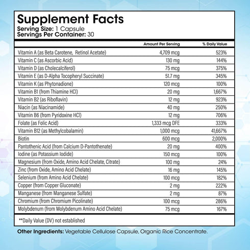 Shiny Leaf Bariatric Multivitamin Iron-Free Capsules - 30 Caps for Post Bariatric Surgery Patients