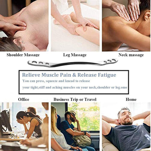 PerGar Stainless Steel Gua Sha Scraping Massage Tool, Muscle Scraper Massage Tool, Comfortable Massage Scraping Board