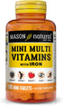 MASON NATURAL Daily Mini Multi Vitamins with Iron, 100 Day Supply (1 Pack) - Vitamins A, C, D, E, B1, B2, B3, B6, B12