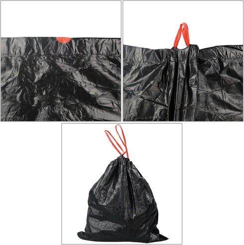 Small Garbage Bags 3 Gallon, Black Drawstring Trash Bags