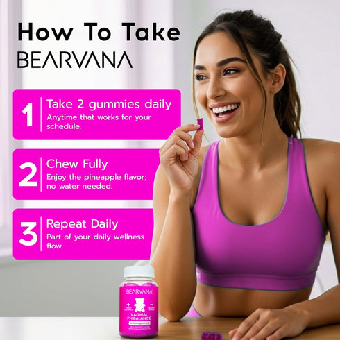 Gummies 60 Gummies BEARVANA Vaginal pH Support & Probiotic for Women | Feminine Wellness & Intimate Care Supplement