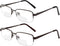 Yogo Vision Set of 2 Bifocal Half Rim Reading Glasses for Men and Women, Quality Spring Hinge, +4