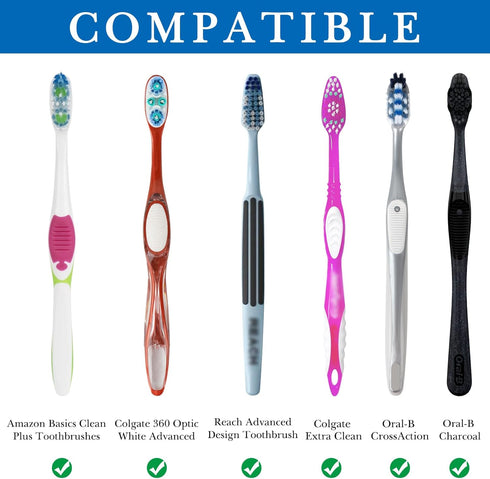 Linkidea 3PCS Travel Toothbrush Head Covers with Suction Cup Portable Wall Mount Holder, Convenient Toothbrush Cap
