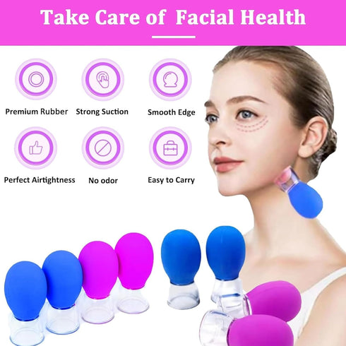 LQMBABY Set Face-8 Vacuum Cupping for Pcs Rubber Vacuum Face Suction Cup Facial Cupping Tools Kit for Skin Back Neck