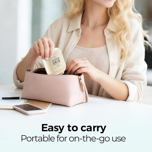ZHIYES 7 Compartments Travel Pill Organizer, Foldable Portable Airtight Daily Pill Box, Compact Pill Case for Purse