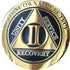 RecoveryChip 2 Year AA Medallion, Elegant Black Gold Silver Bi-Plated Alcoholics Anonymous Chip