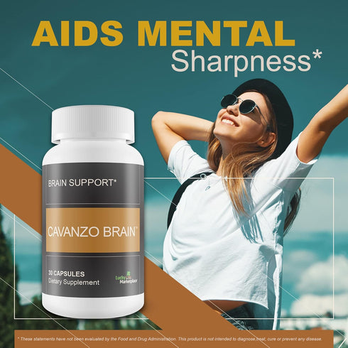 Cavanzo Brain Support Supplement, Improve Memory Focus and Brain Function, Memory, Focus, Clarity, Recovery, Stamina