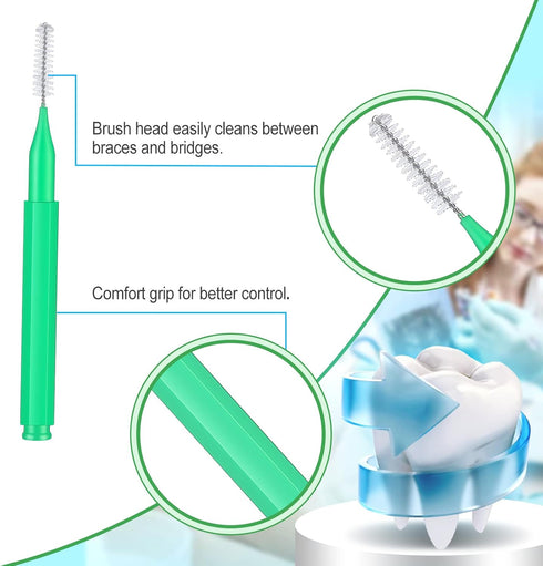 Patelai 80 Pieces Multicolored Braces Brush, Interdental Brush Toothpick Dental Hygiene Tool Kit