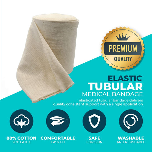Medcore (8.5 33 Tubular Compression Bandage Size K x ft) Elastic Stockinette Support Sleeve for Waist, Trunks, Thick