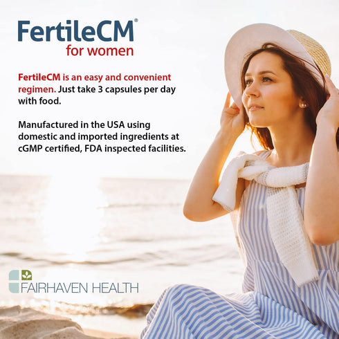 Fairhaven Health FertileCM Fertility Supplement for Women - 90 Capsules for Fertile Cervical Mucus & Ovulation Cycle