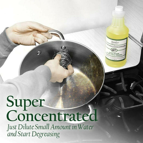 Stanley Degreaser Concentrate with Stainless Steel Scrubbers Heavy Duty Cleaner for Grease, Grime, Pots, Pans & Kitchen