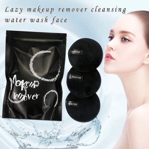Vtrem 3 PCs Makeup Remover Pads - Reusable Soft Facial Cleaning Puffs Towels, Washable Make Up Removing Cloth