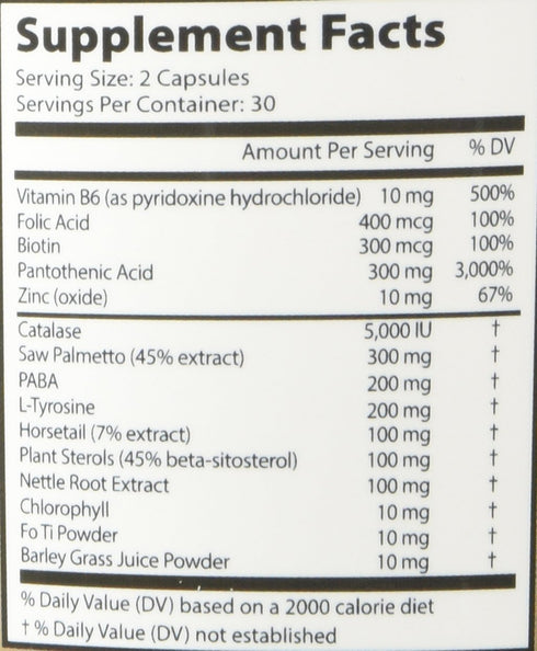 Anti-gray 7050 Hair 60 Capsules - Decrease Gray Hair - Restore Natural Hair Color - Contains Essential B Vitamins Minerals and Herbs 1 bottle