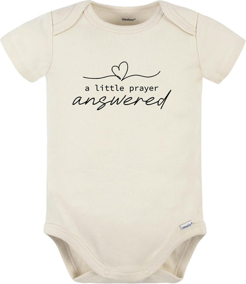 Ink Trendz A little Prayer Answered Gift for Grandparents Onesie Pregnancy Announcement