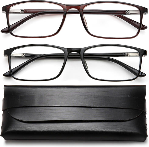 Professional Reading Glasses for Men/Women, Blue Light Blocking Computer Readers with Spring Hinges for UV Protection