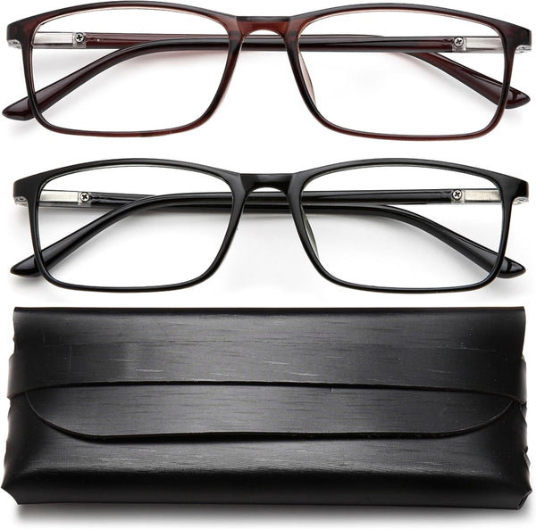 Professional Reading Glasses for Men/Women, Blue Light Blocking Computer Readers with Spring Hinges for UV Protection