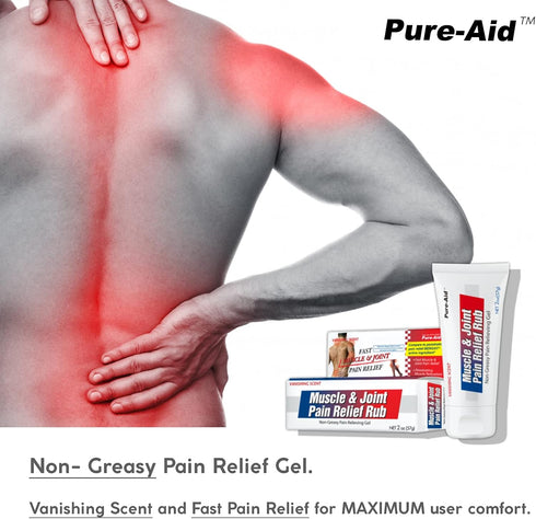 Muscle & Joint Pain Relief Rub - 2oz (4pk) | Fast Relief from Minor Arthritis, Backache, Non-Greasy Cream