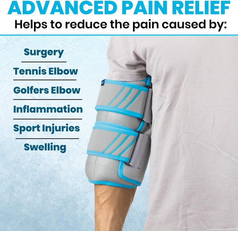 Vive Elbow Ice Pack Wrap, Ultra Cold Gel for Injuries, Reusable Compression for Cold/Hot Therapy